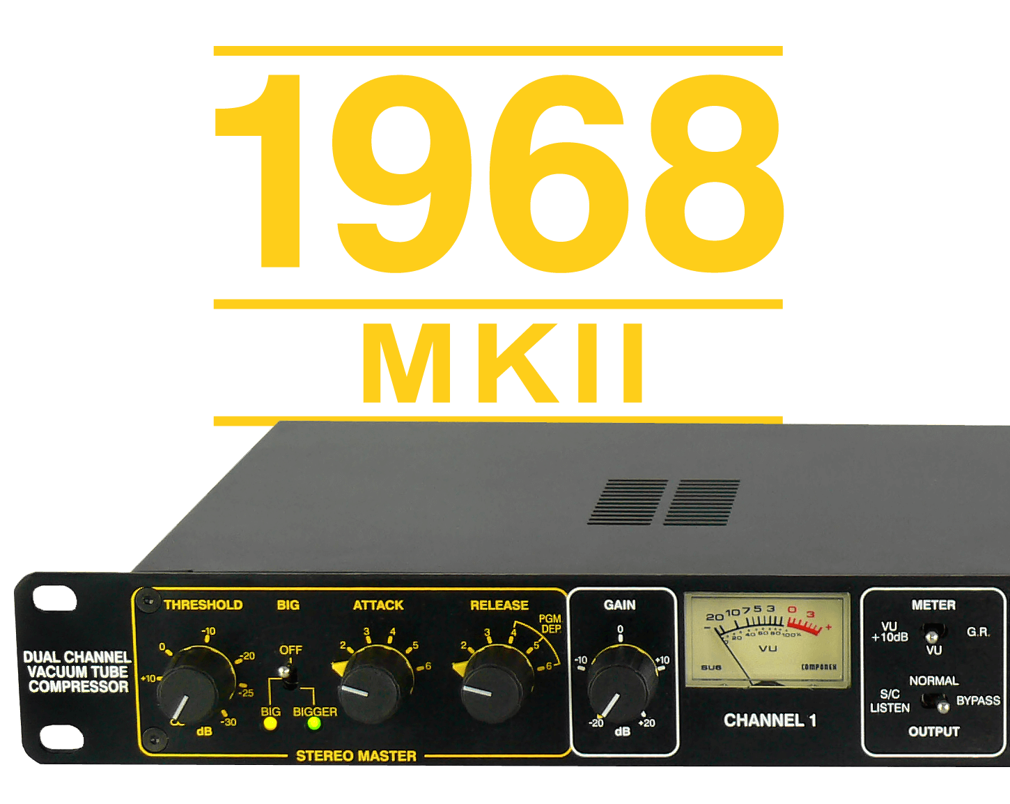 Close up of channel 1 of the Drawmer 1968