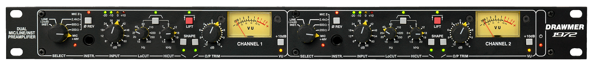a view of the 1972 front panel across the whole width of the page