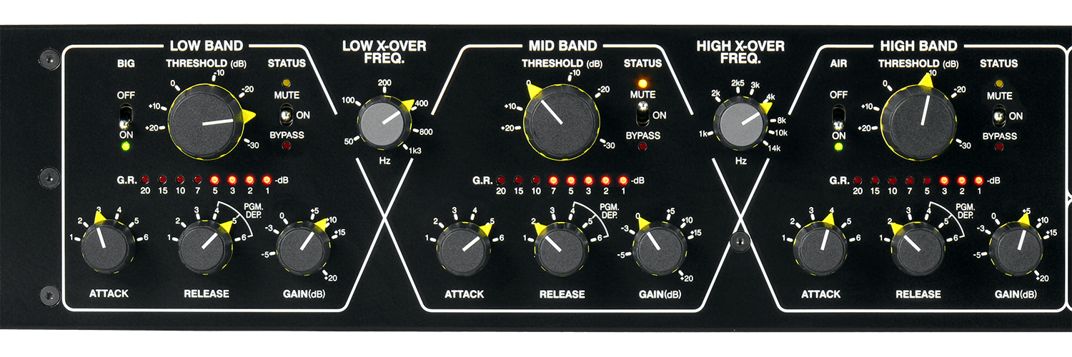 Showing the 1973 ross-over and low, mid and high section contols