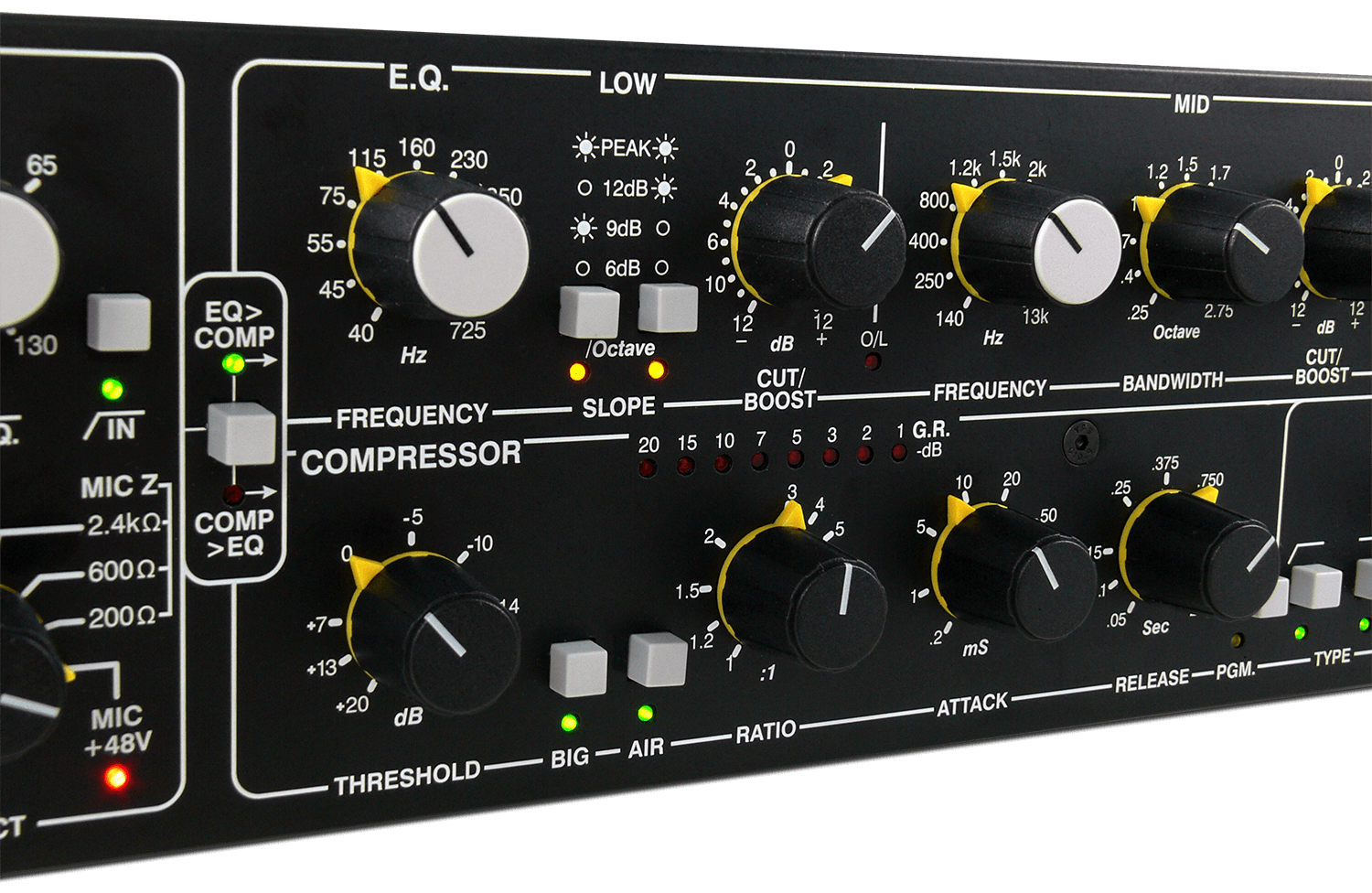 The EQ and 压缩器 controls of the 1977
