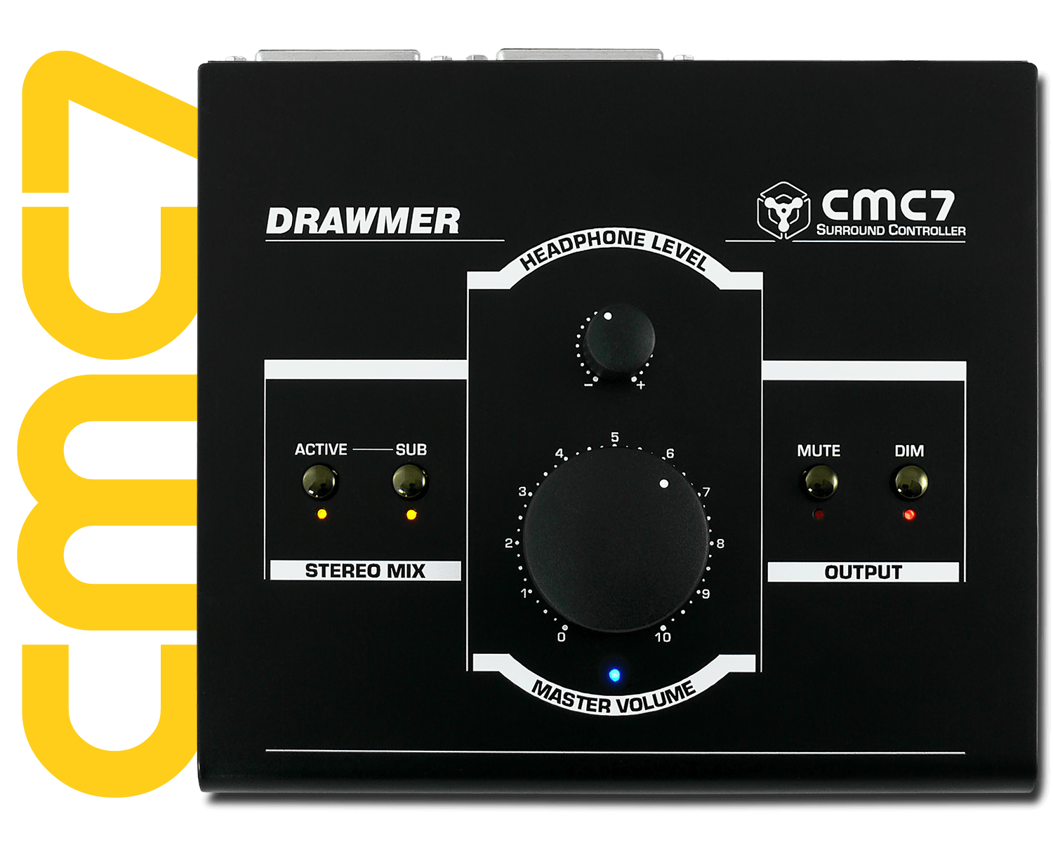 View of the CMC7 controls with logo down the side in yellow