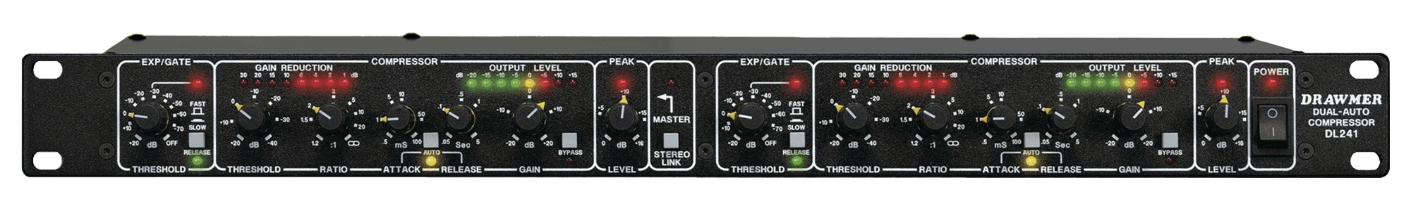View of the DL241 front panel across the page width