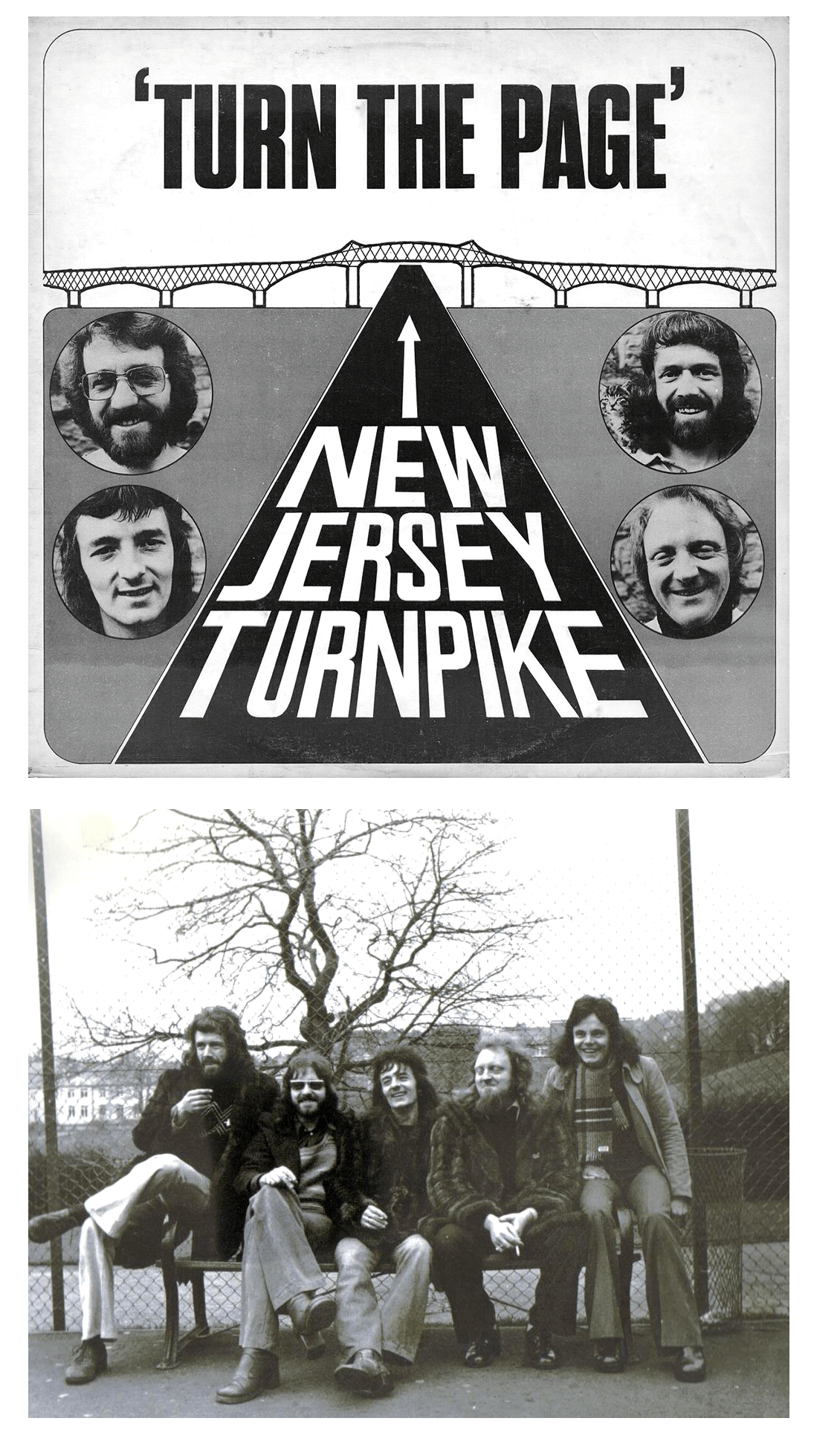 New Jersey Turnpike album cover and separate image of the band