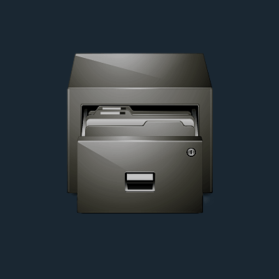 A filing cabinet graphic of a filing cabinet for archived products